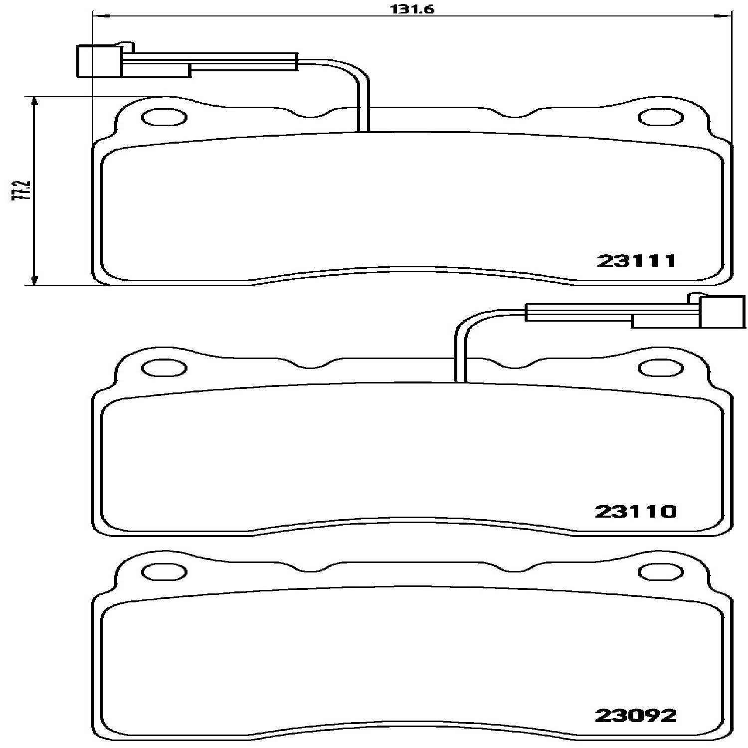 brembo disc brake pad set  frsport p23078