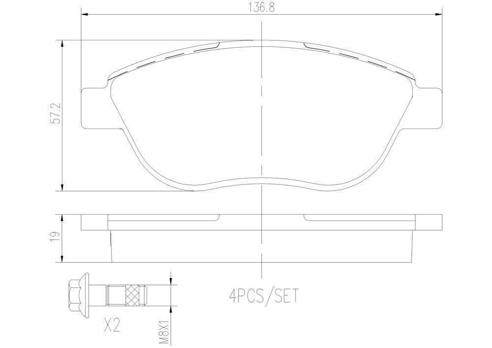 brembo disc brake pad set  frsport p23119n