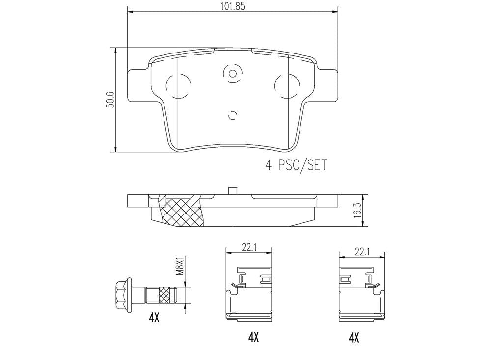 brembo disc brake pad set  frsport p24063n