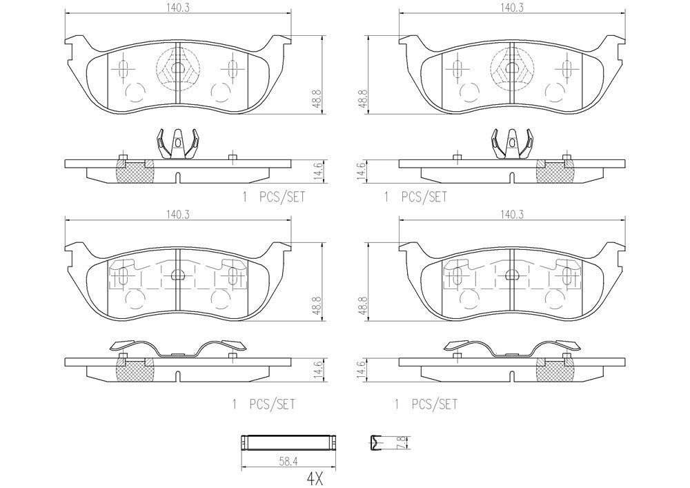 brembo disc brake pad set  frsport p24068n