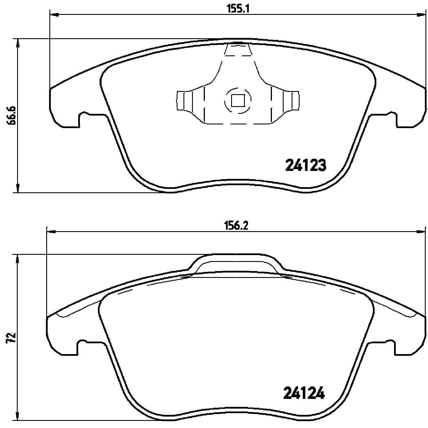 brembo disc brake pad set  frsport p24076