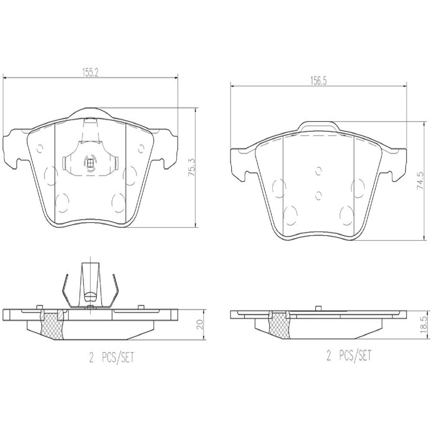 brembo disc brake pad set  frsport p24077n