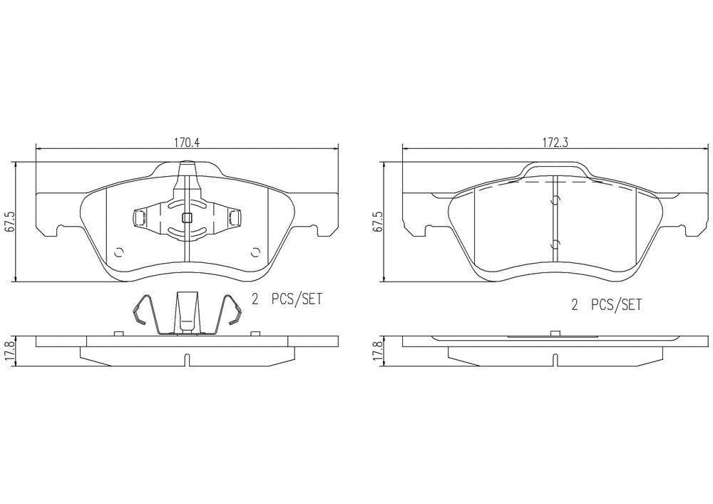 brembo disc brake pad set  frsport p24186n