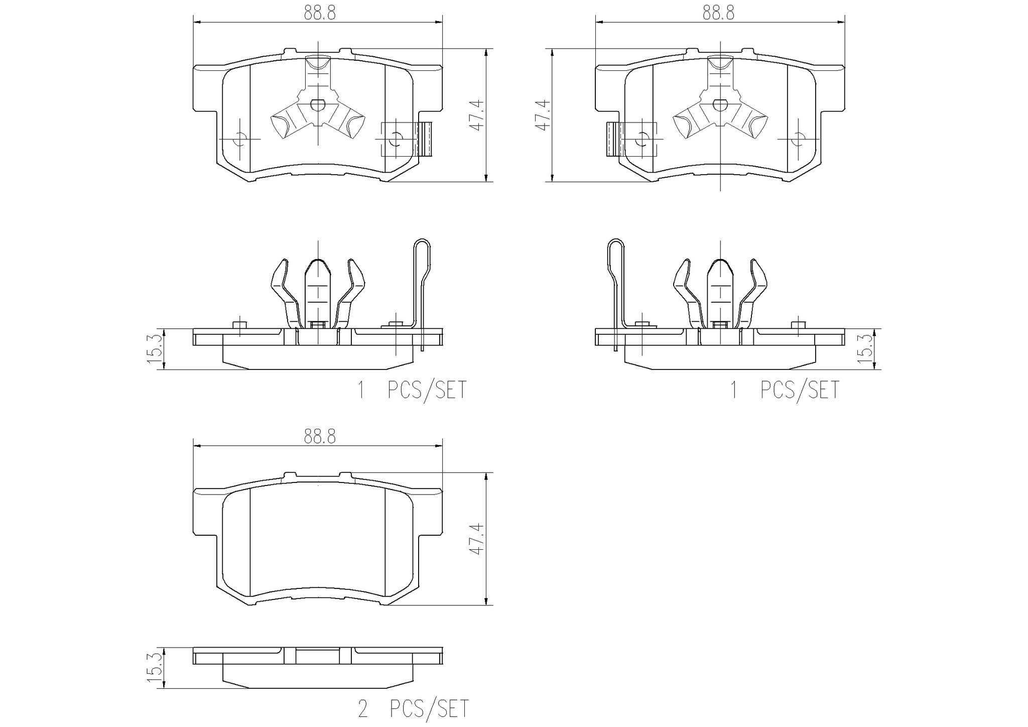 brembo disc brake pad set  frsport p28061n