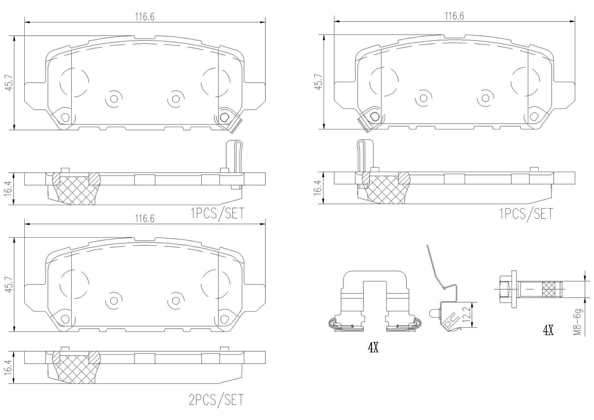 brembo disc brake pad set  frsport p28090n