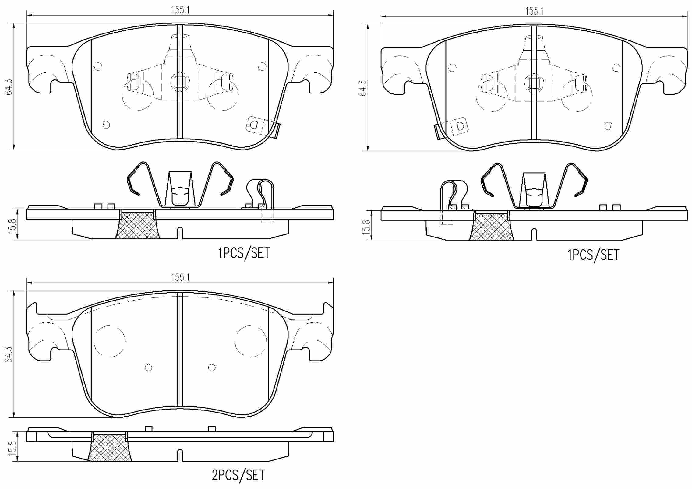 Brembo Disc Brake Pad Set  top view frsport P28104N