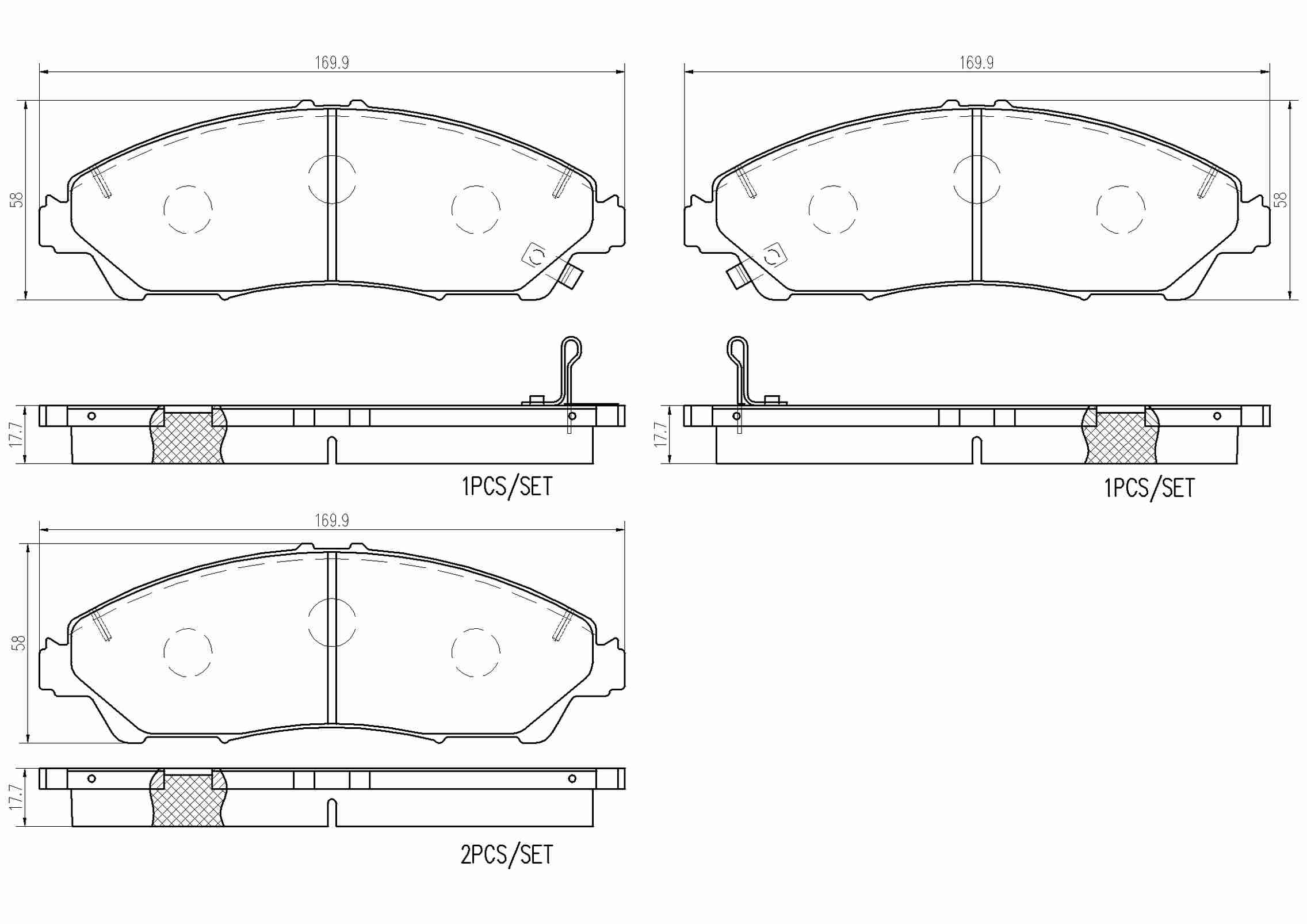 Brembo Disc Brake Pad Set  top view frsport P28105N