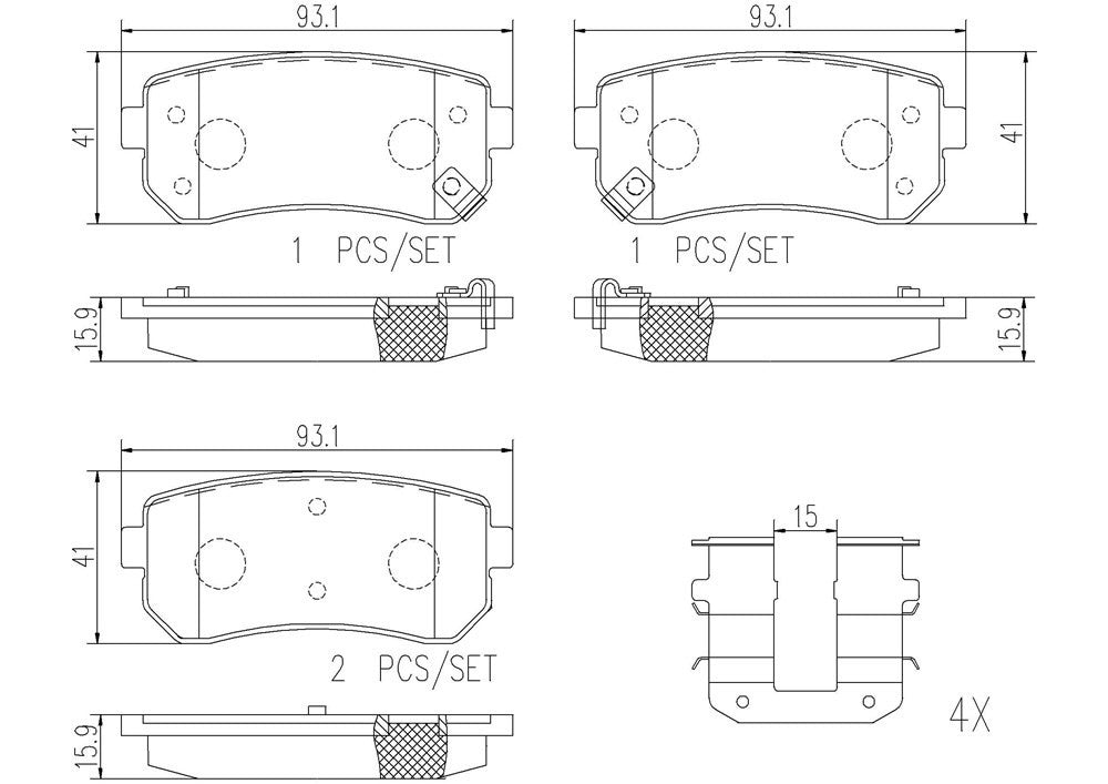 brembo disc brake pad set  frsport p30051n