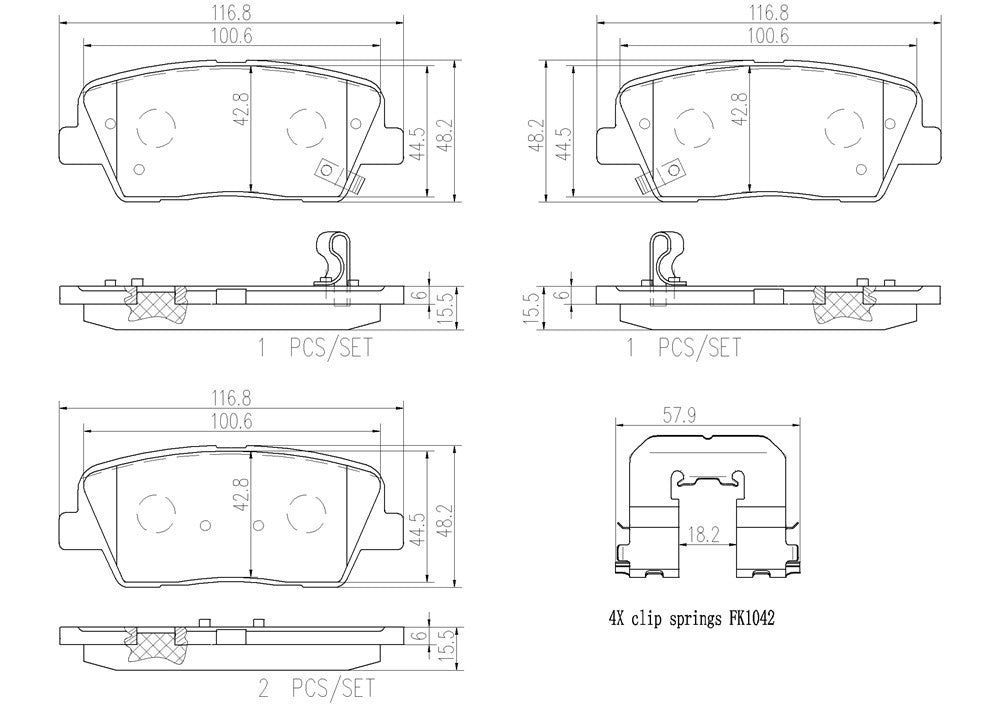 brembo disc brake pad set  frsport p30063n