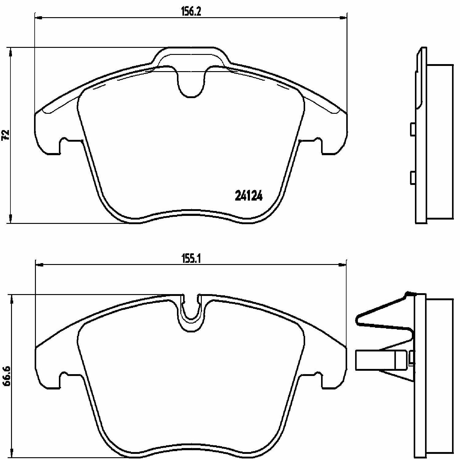 brembo disc brake pad set  frsport p36022