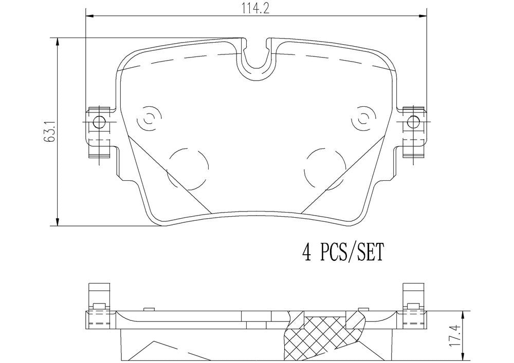 brembo disc brake pad set  frsport p36033n