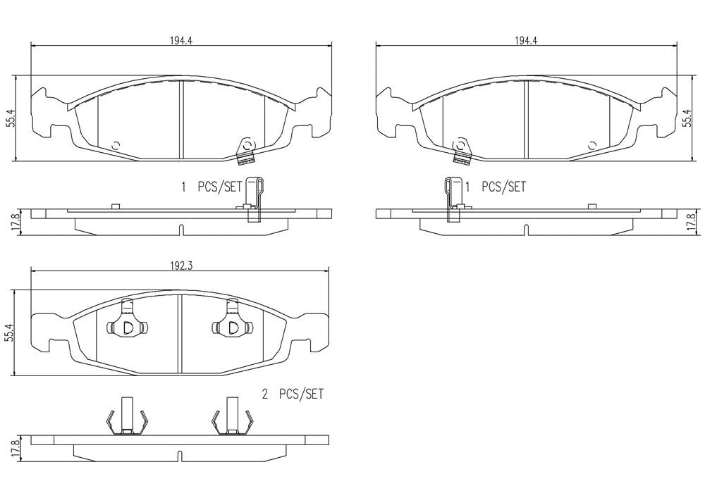 brembo disc brake pad set  frsport p37005n