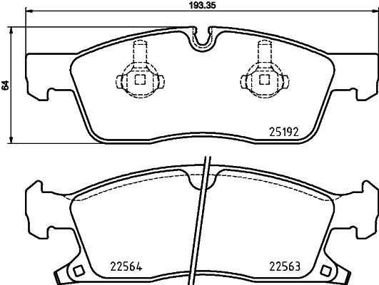 brembo disc brake pad set  frsport p37022n