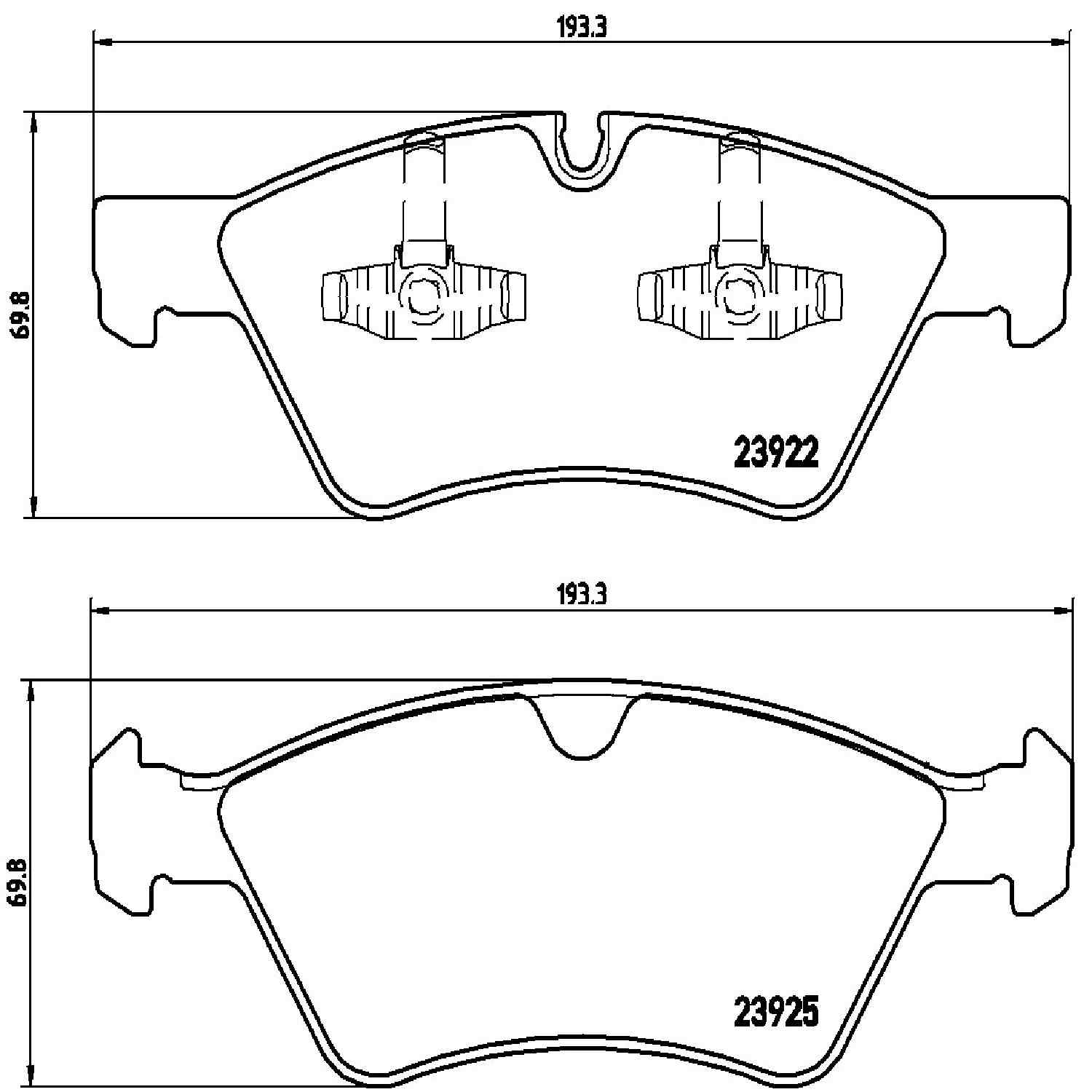 brembo disc brake pad set  frsport p50063