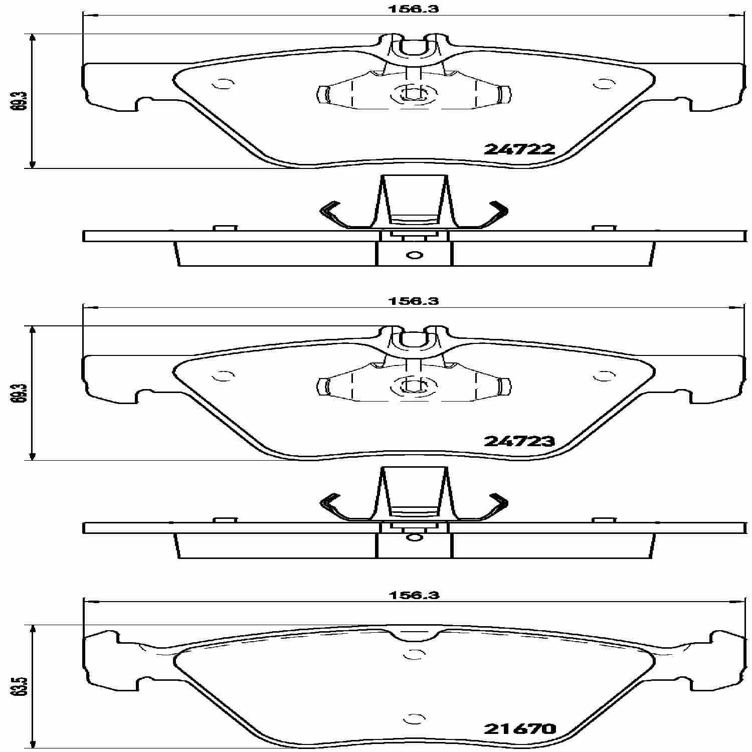 brembo disc brake pad set  frsport p50075