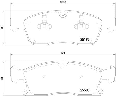 brembo disc brake pad set  frsport p50109