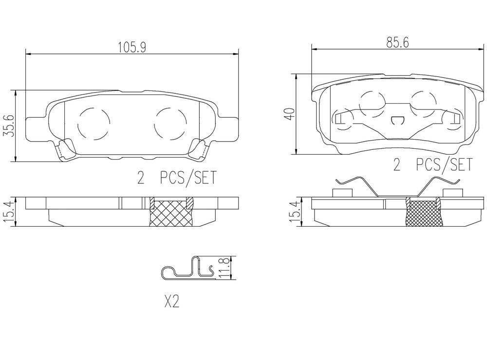 brembo disc brake pad set  frsport p54034n