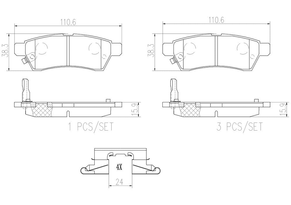 brembo disc brake pad set  frsport p56077n