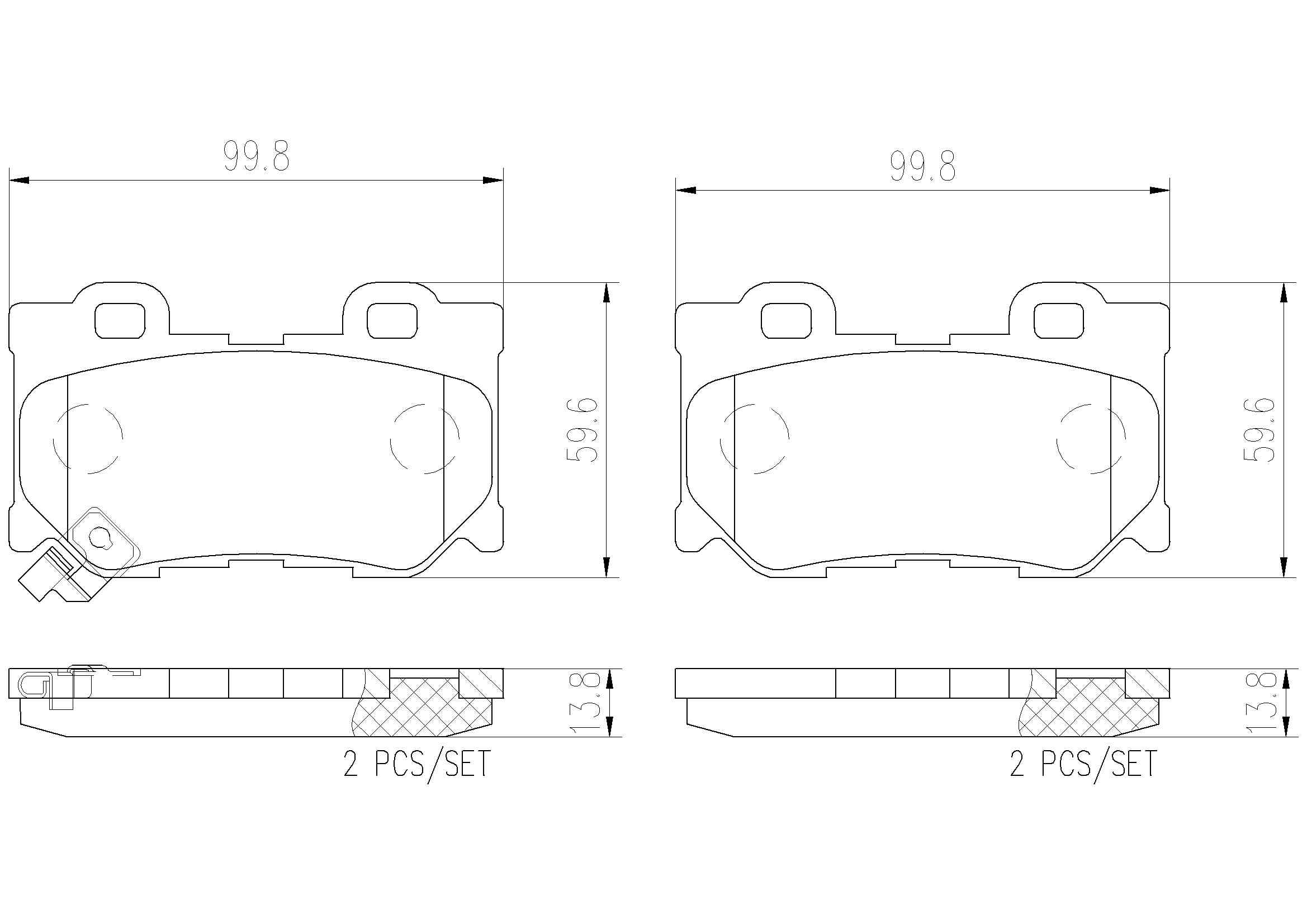 brembo disc brake pad set  frsport p56095n