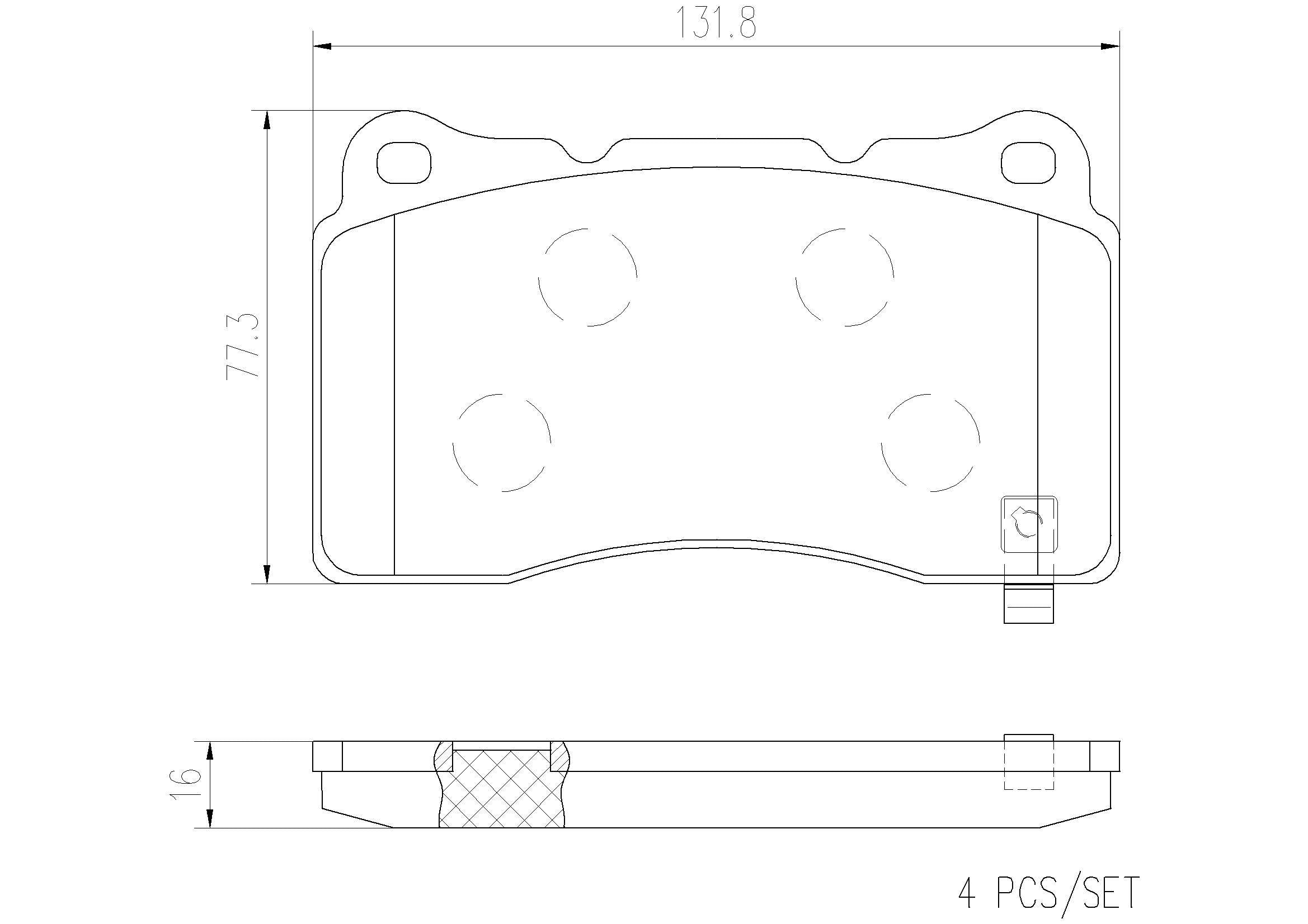 Brembo Disc Brake Pad Set  top view frsport P59079N