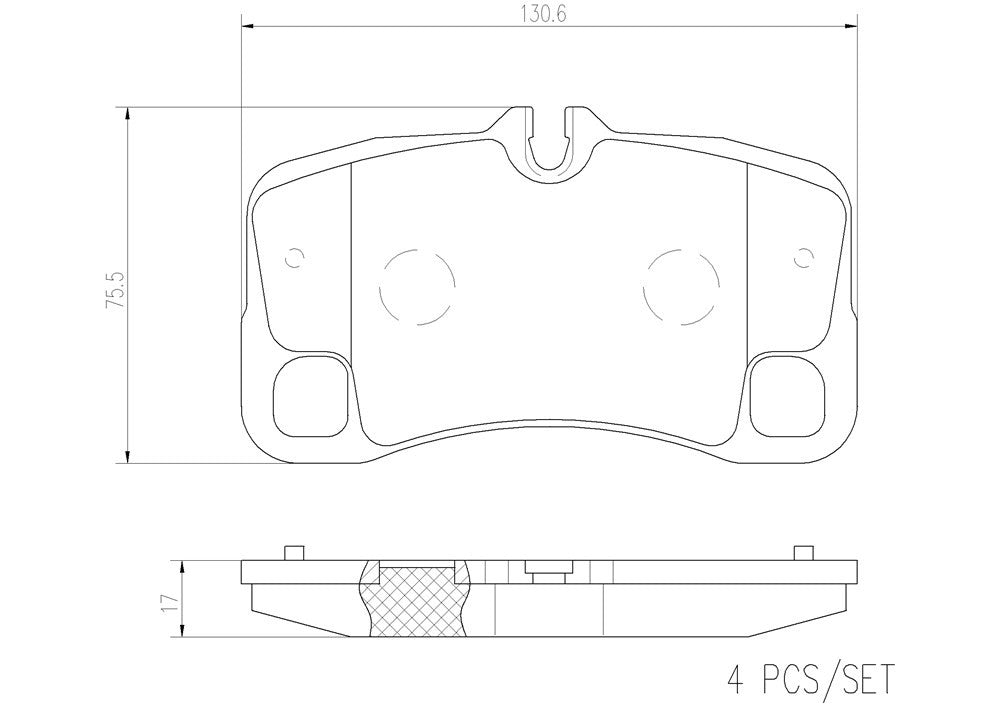 Brembo Disc Brake Pad Set  top view frsport P65022N