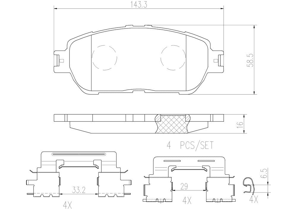 brembo disc brake pad set  frsport p83105n