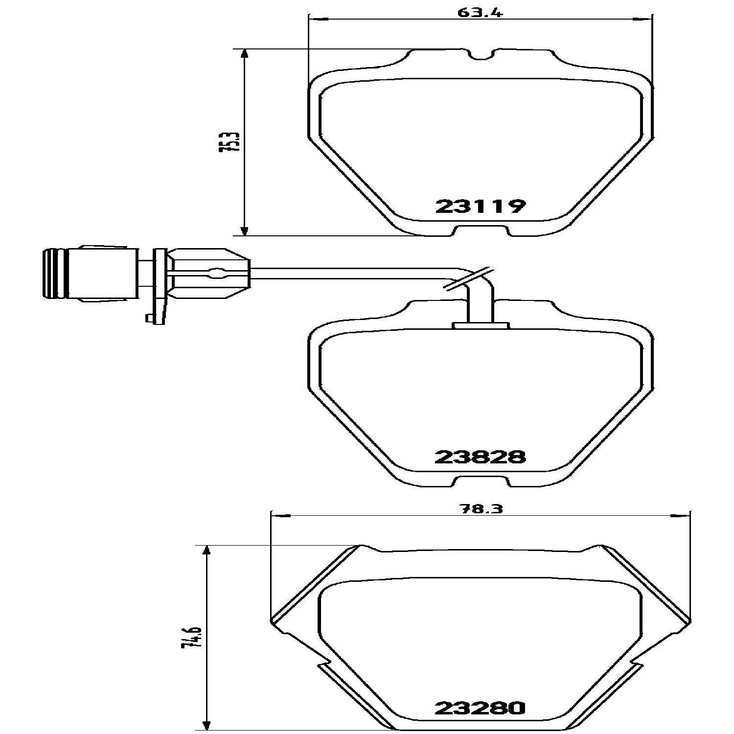 brembo disc brake pad set  frsport p85054