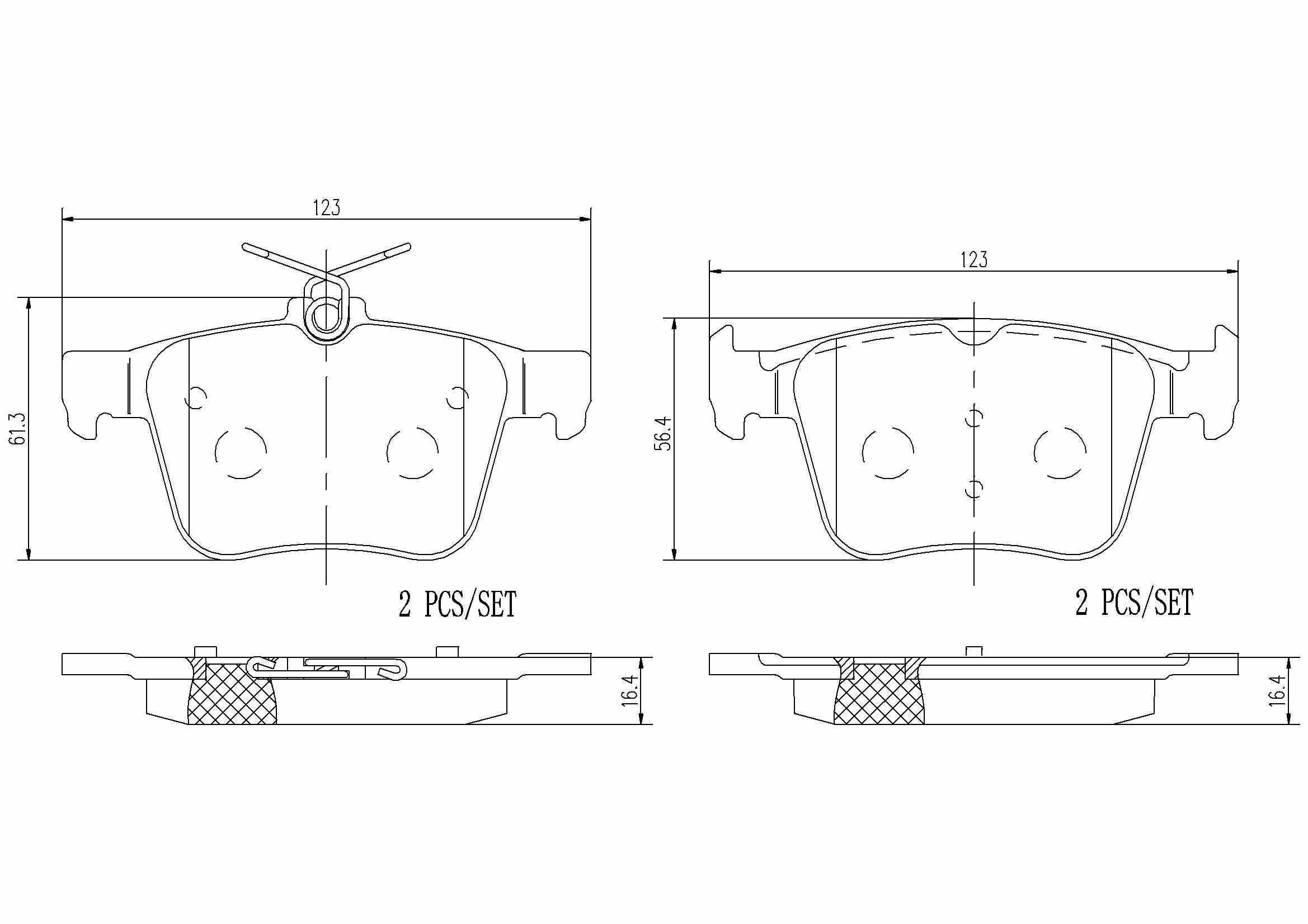 Brembo Disc Brake Pad Set  top view frsport P85124N