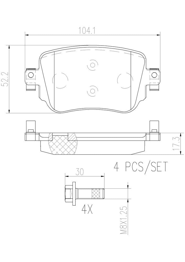 Brembo Disc Brake Pad Set  top view frsport P85140N