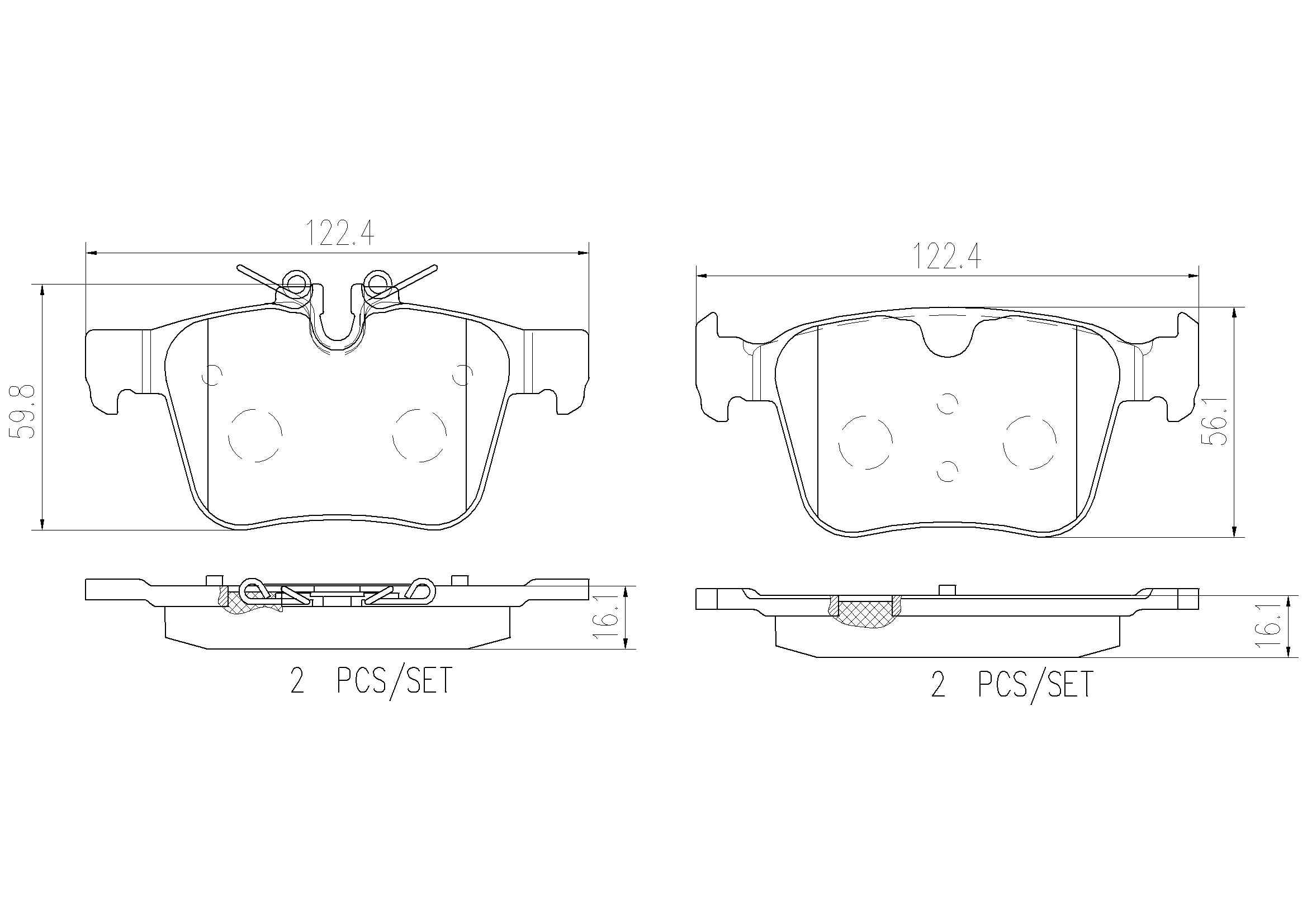 Brembo Disc Brake Pad Set  top view frsport P86029N