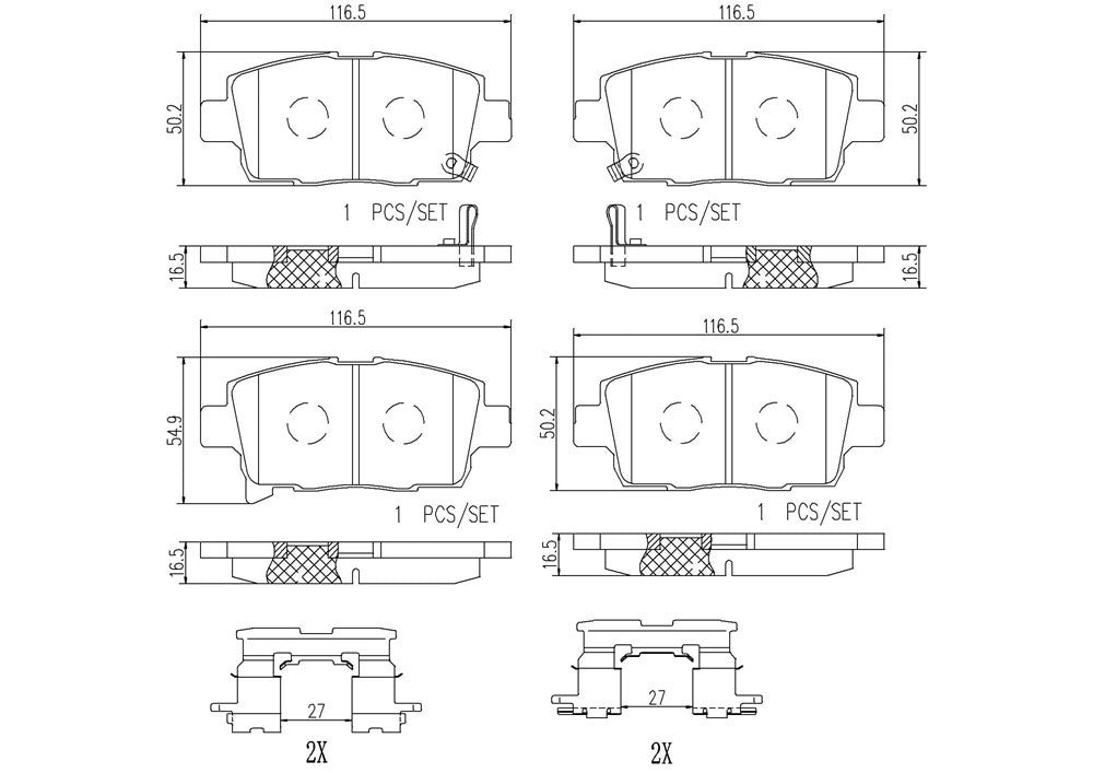 brembo disc brake pad set  frsport p99004n