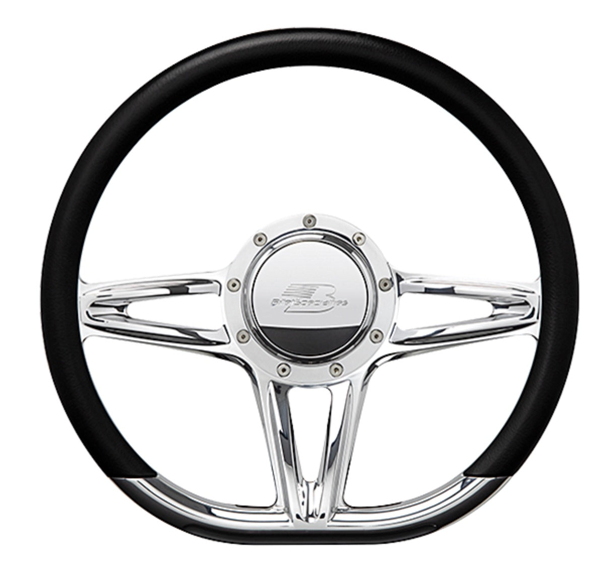 Billet Specialties Steering Wheel 14in D-Shape Victory Polished BSP29441