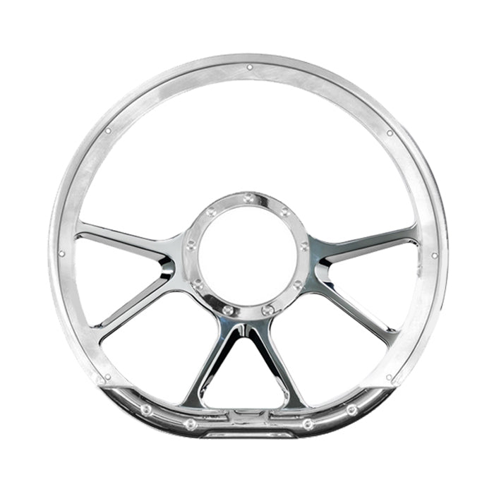 Billet Specialties Steering Wheel 14in D-Sh ape Prism Polished BSP29475