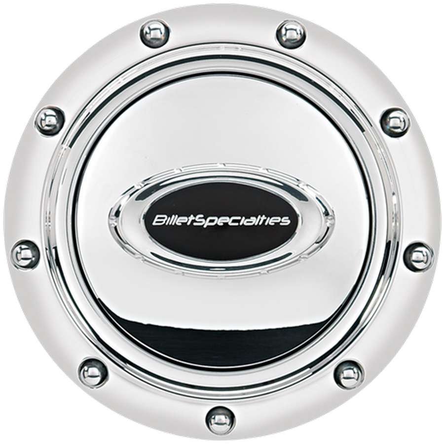 Billet Specialties Horn Button Riveted Polished w/Black Logo BSP32715