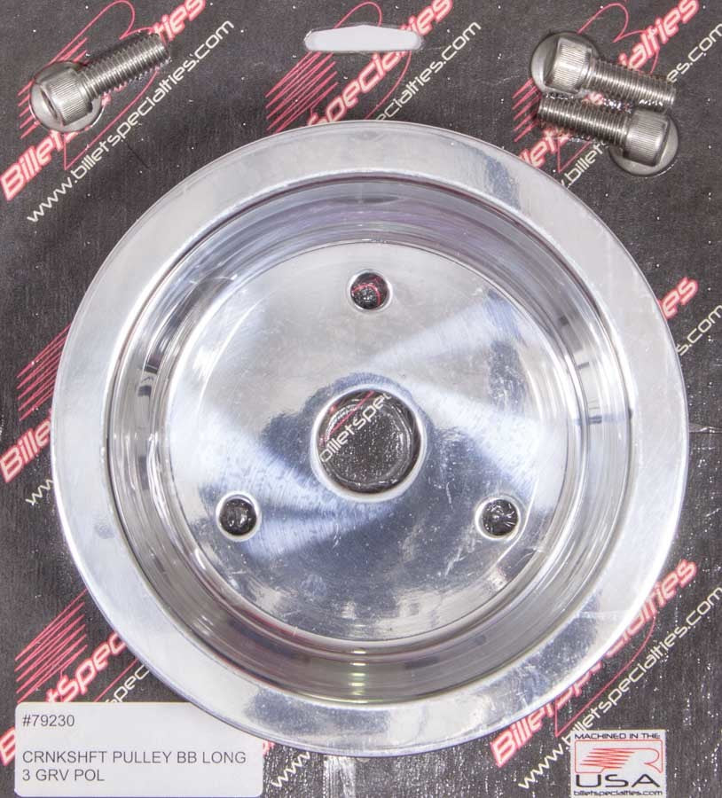 Billet Specialties BBC 3 GRV Crank Pulley LWP Polished BSP79230