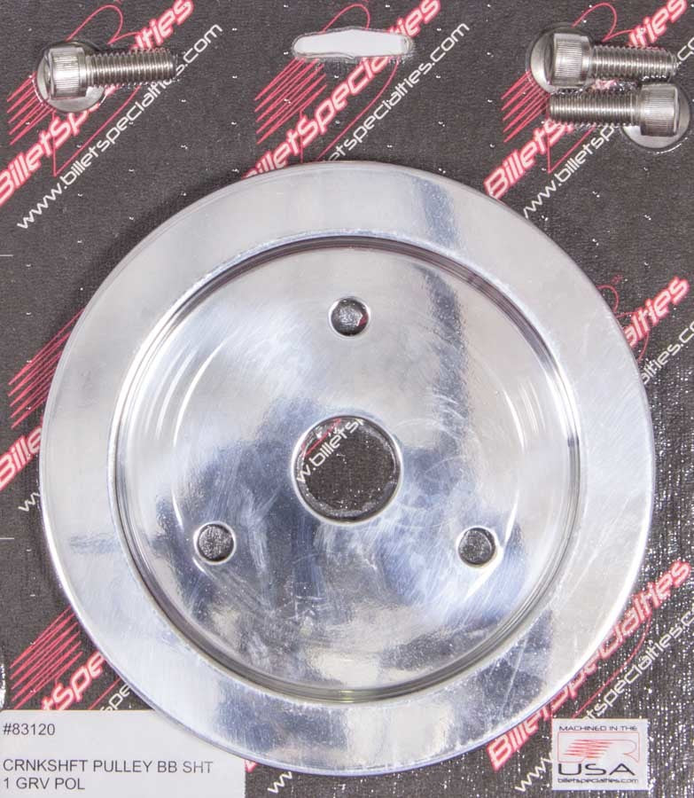 Billet Specialties Polished BBC 1 Groove Lower Pulley BSP83120