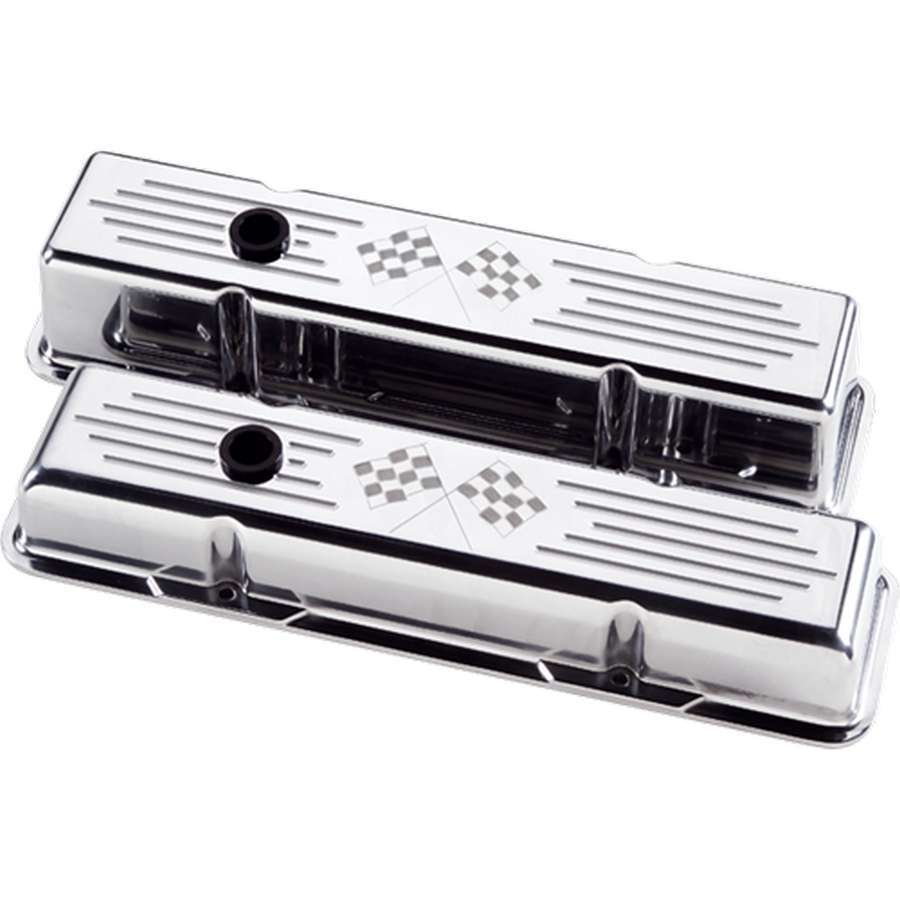 Billet Specialties Polished SBC Tall V/C Checkered Flag BSP95227
