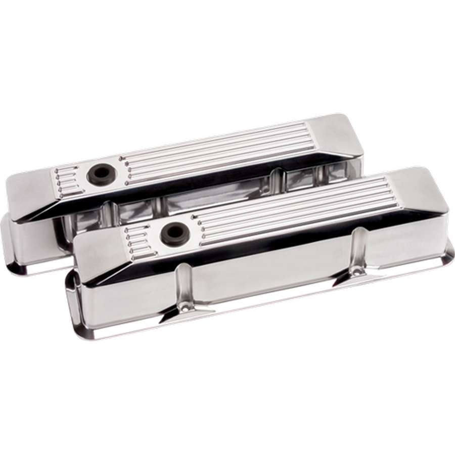 Billet Specialties Valve Covers SBC Ribbed Polished Tall BSP95620