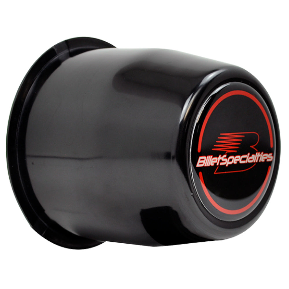 Billet Specialties Center Cap Push Tru 3.1 89 CB Black 3-1/8in TALL BSP999083B