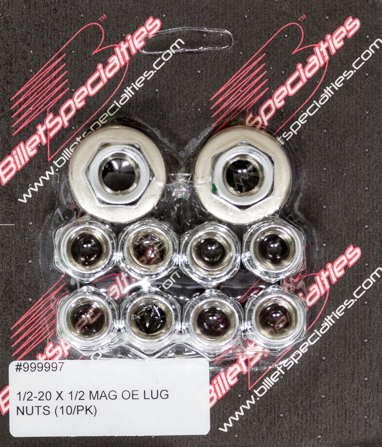 Billet Specialties 1/2-20 X 1/2 Mag Lug Nuts (10/PK) BSP999997