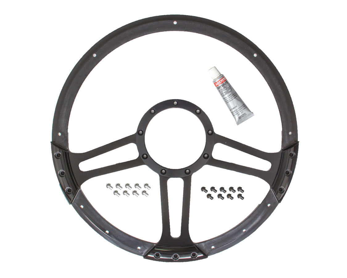 Billet Specialties 14in Draft Steering Wheel Black Half Wrap BSPBLK29263