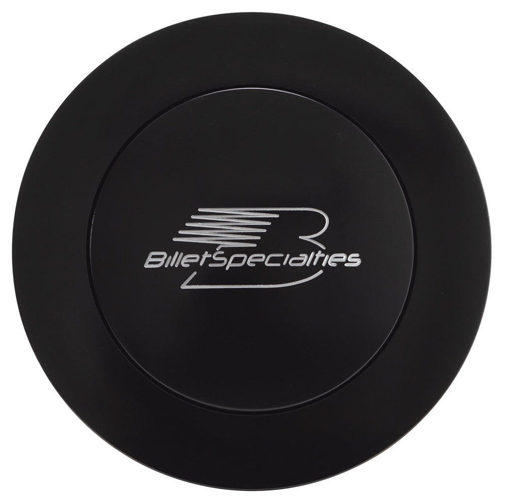 Billet Specialties Horn Button Large Black Billet Specialties Logo BSPBLK32625