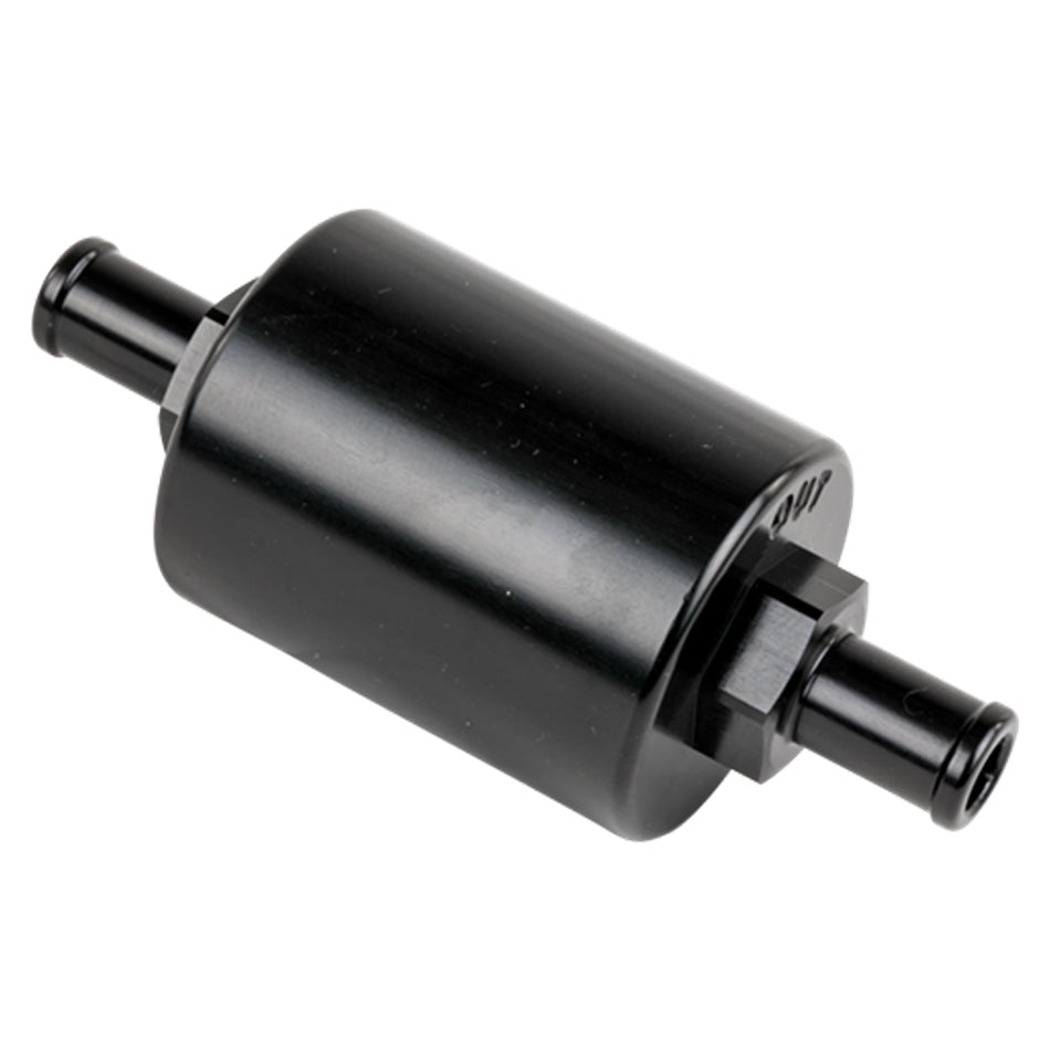 Billet Specialties In Line Fuel Filter 3/8 in Barbed Black BSPBLK42130