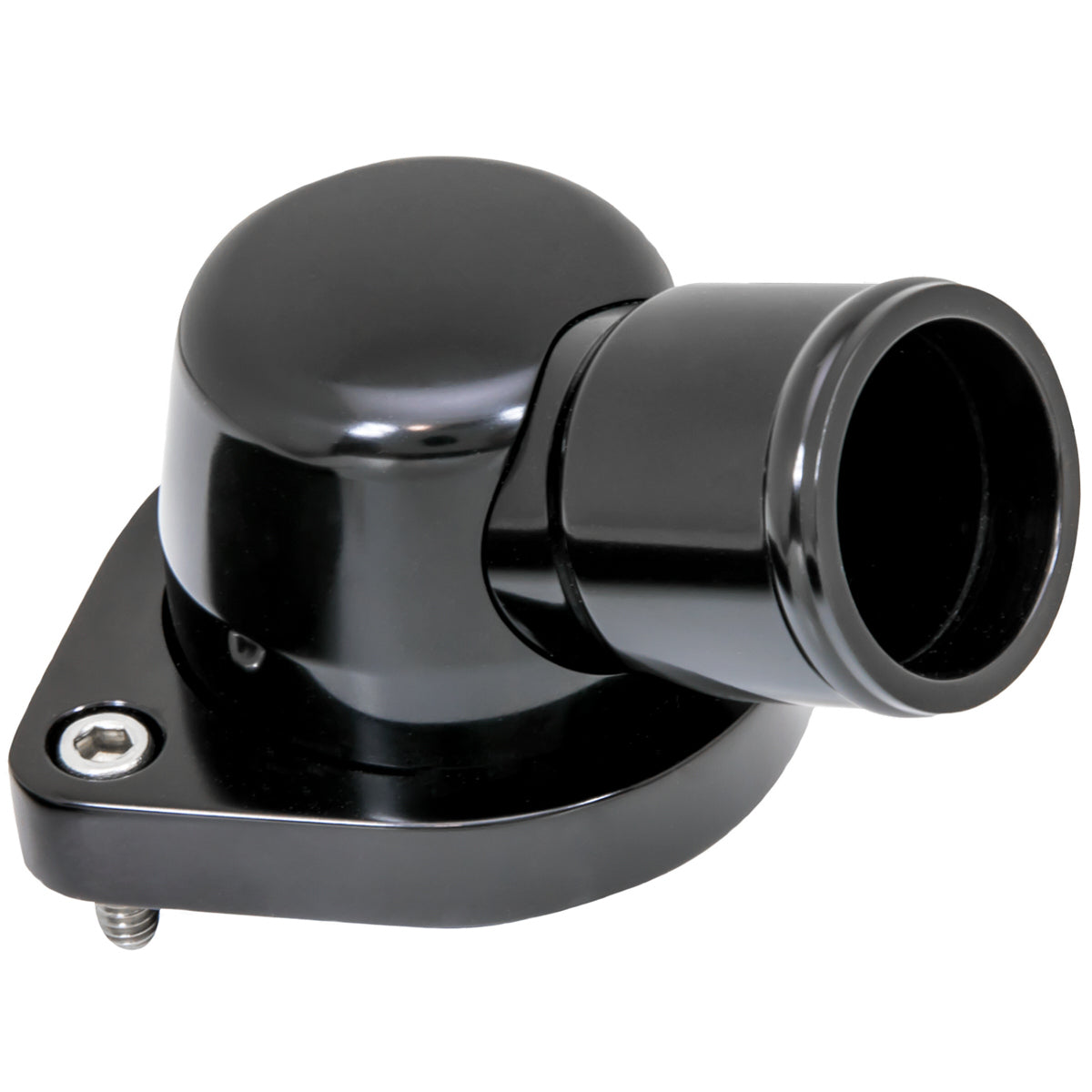 Billet Specialties Thermostat Housing 15 Degree LS 10-Up Black BSPBLK90335