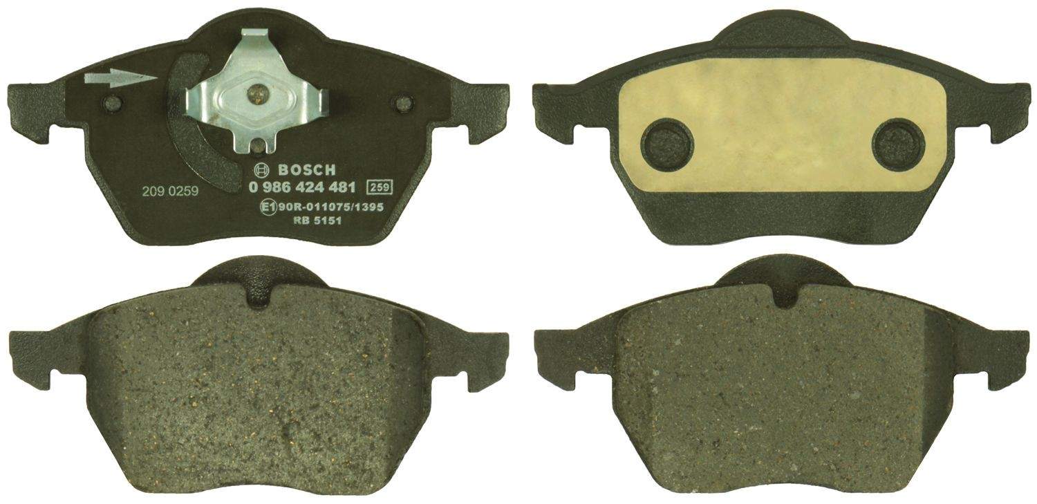 Bosch Disc Brake Pad Set  top view frsport 0986424481