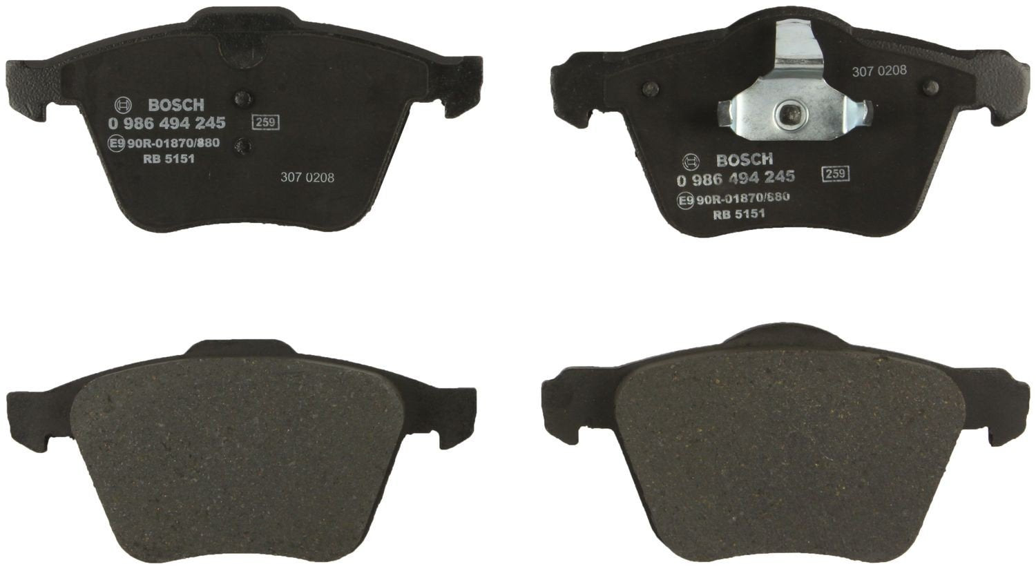 Bosch Disc Brake Pad Set  top view frsport 0986494245