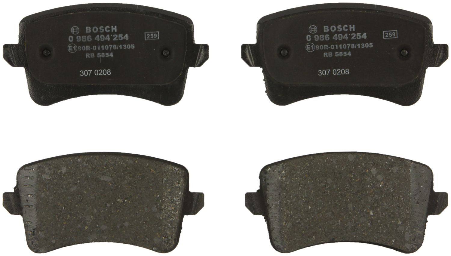 Bosch Disc Brake Pad Set  top view frsport 0986494254