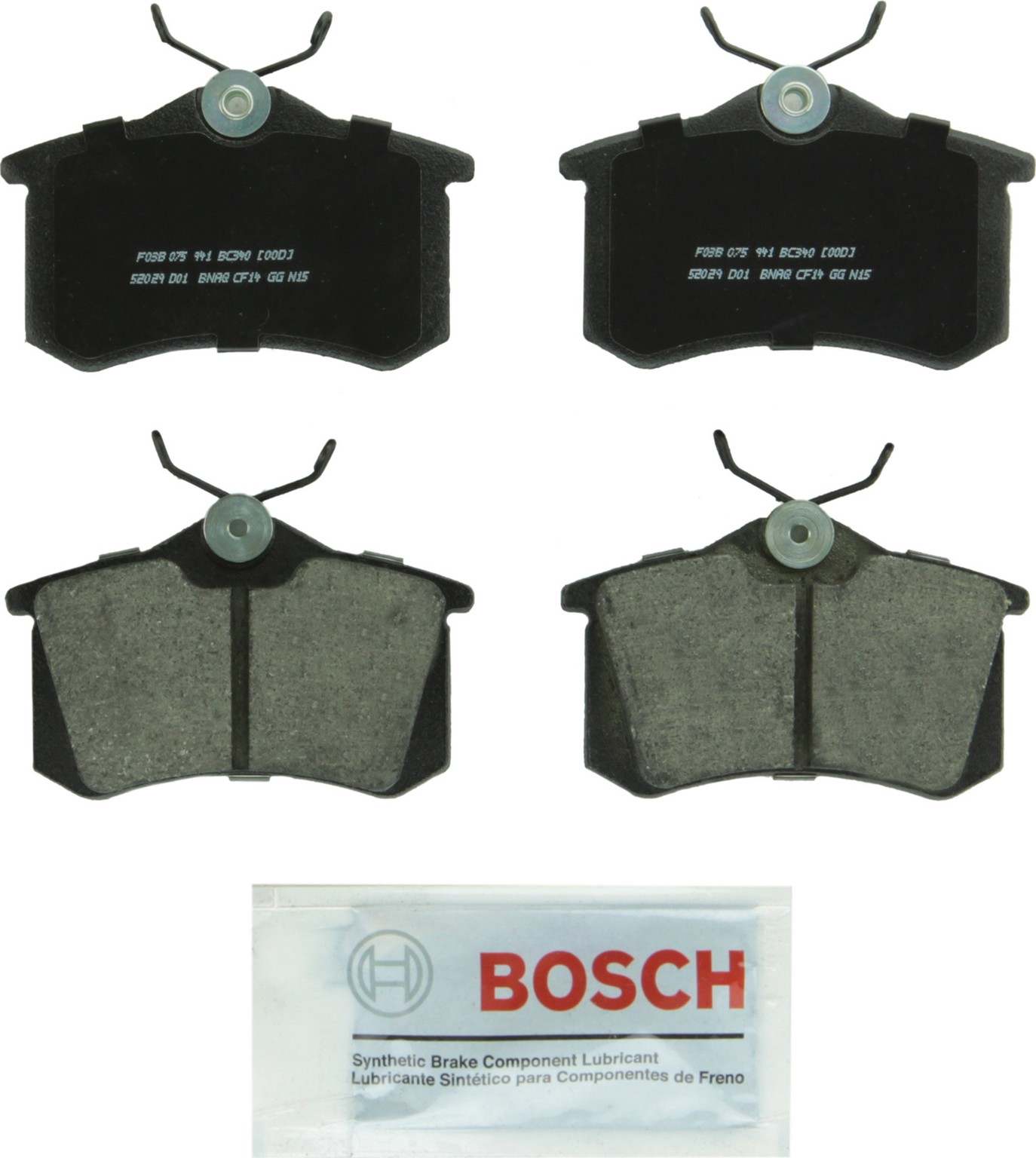 Bosch Disc Brake Pad Set  top view frsport BC340