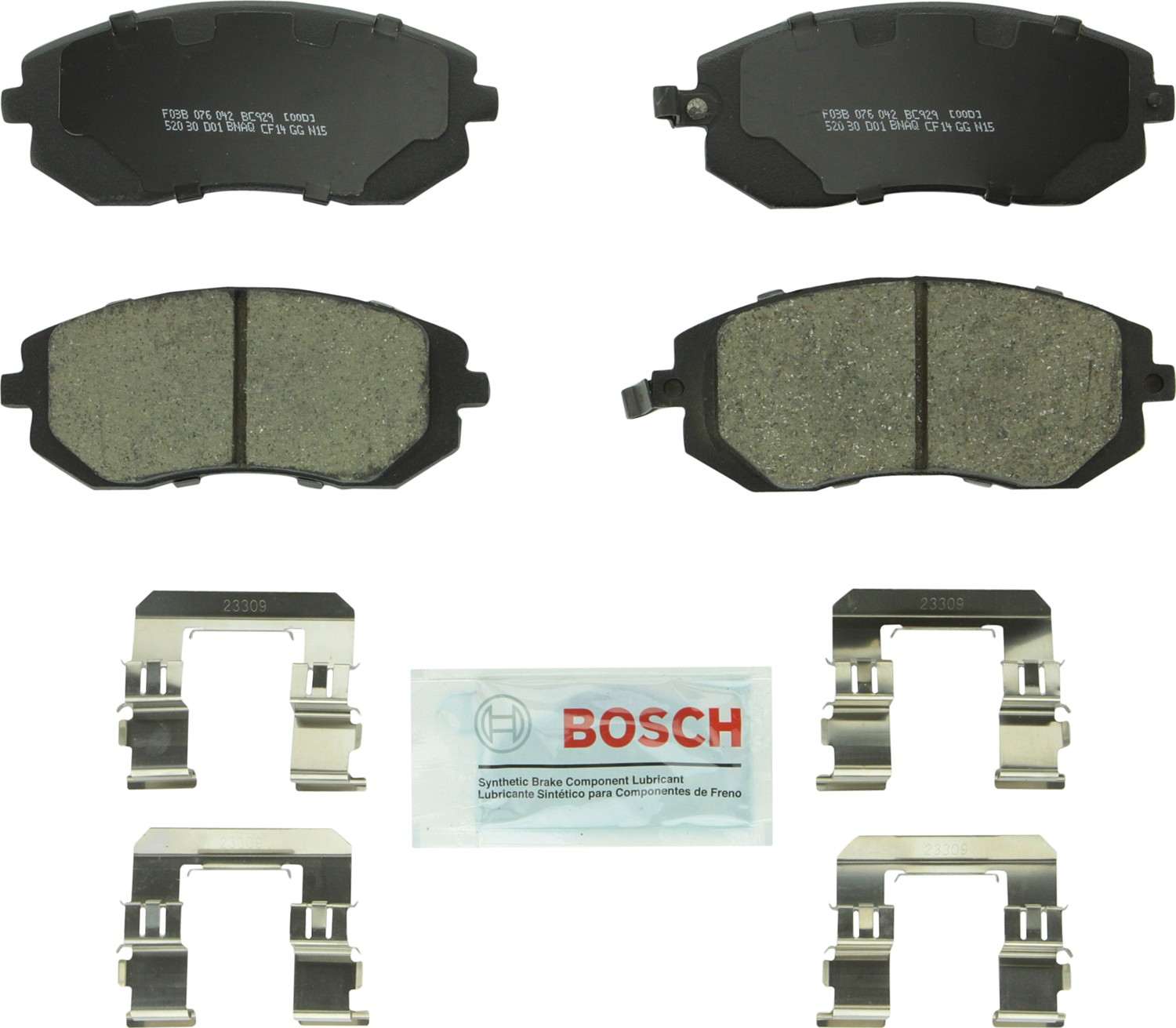 Bosch Disc Brake Pad Set  top view frsport BC929