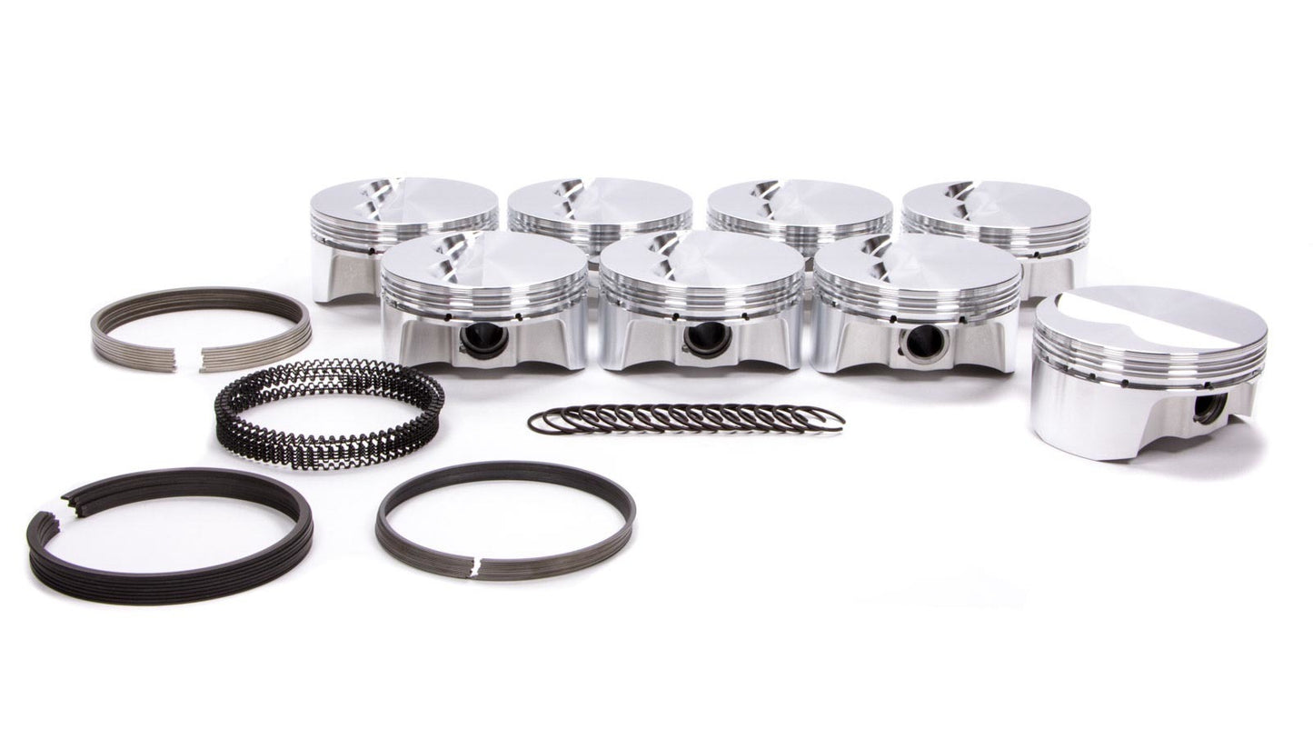 Bullet Pistons SBC F/T Piston Set w/Rings 4.125 Bore BTPBC1100-STD-8
